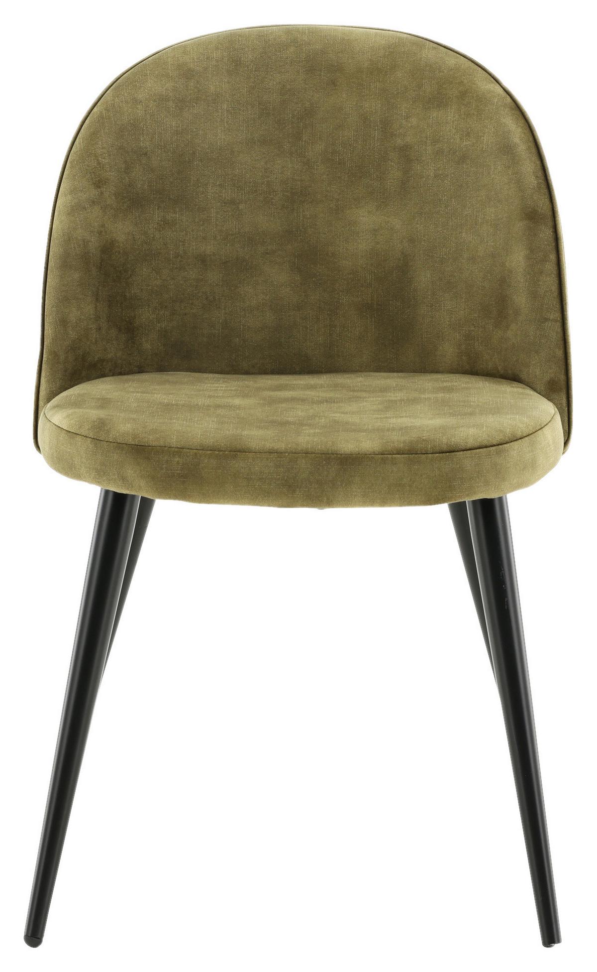 Stuhl-set Velvet Schwarz/grün B: 57 Cm - Schwarz/Grün, Design, Textil/Metall (57/76.5/50cm) - Livetastic