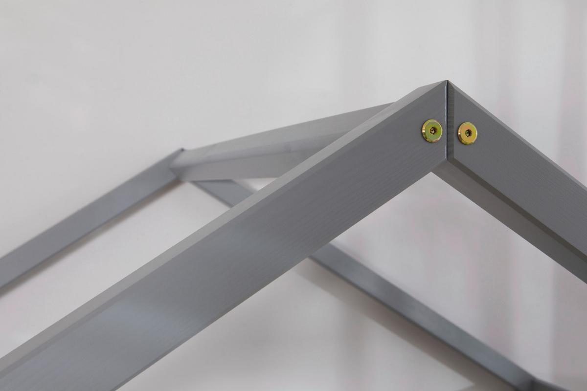 Hausbett Lou Bettschublade Hellgrau B: 120 cm - Hellgrau/Weiß, MODERN, Holz/Textil (120/200cm) - MID.YOU