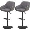 Barhocker-Set Kiana - Schwarz/Grau, LIFESTYLE, Textil/Metall (44/95-117/55cm) - Livetastic