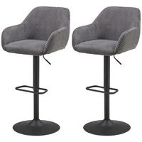Barhocker-Set Kiana - Schwarz/Grau, LIFESTYLE, Textil/Metall (44/95-117/55cm) - Livetastic