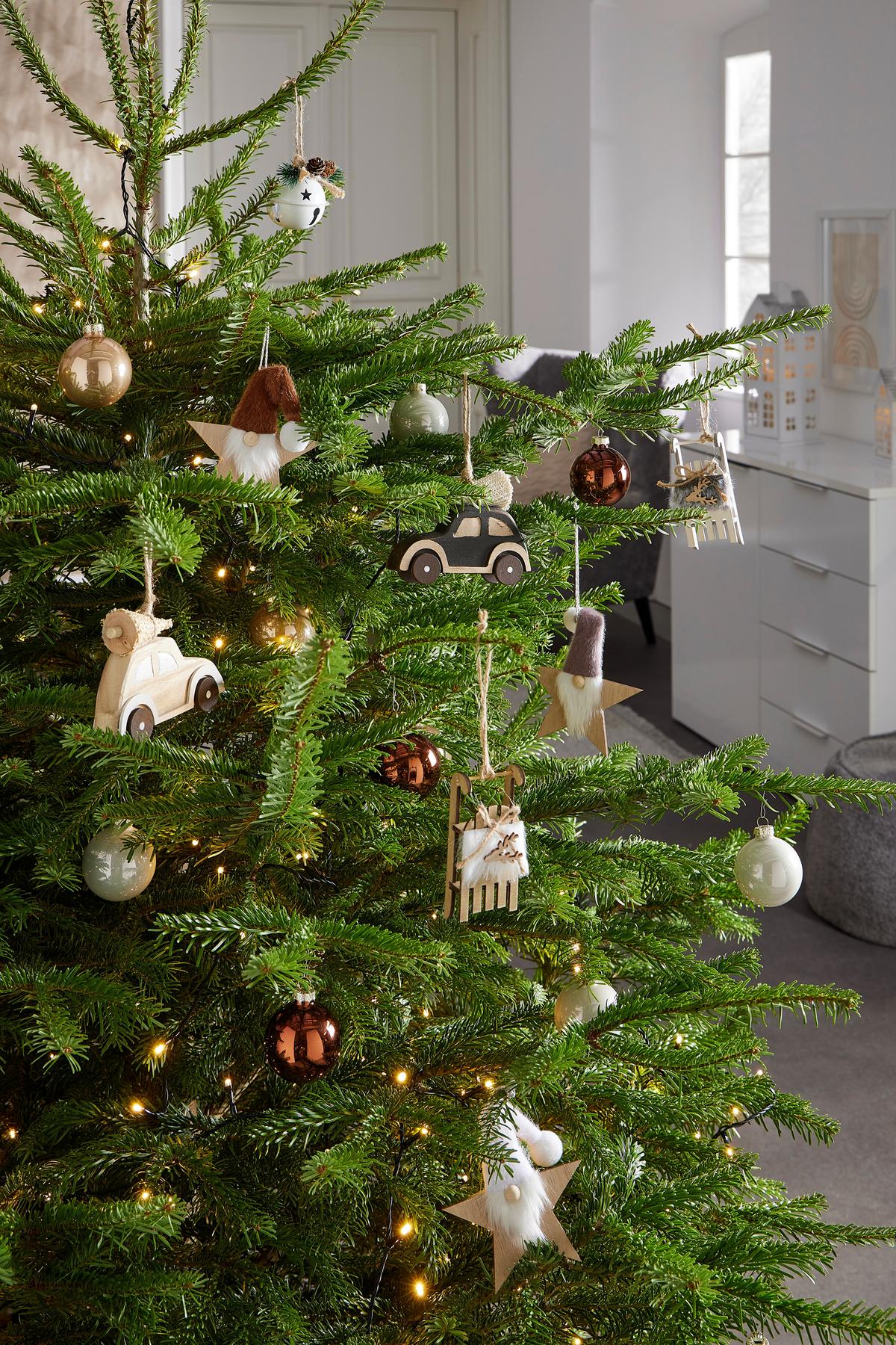 Fügődísz Emma - natúr színű/fekete, Konventionell, textil/fa (13/3/10cm) - Luca Bessoni