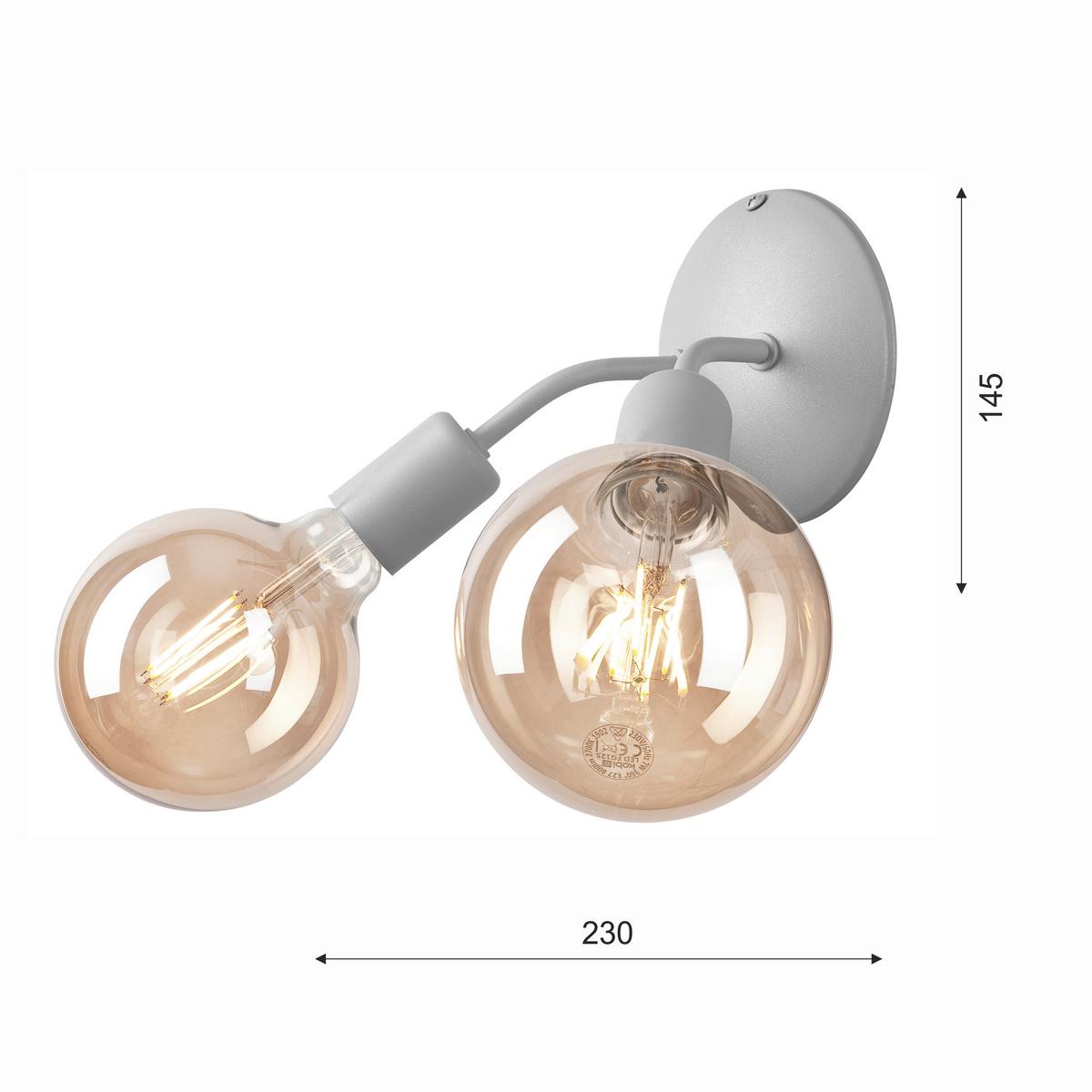 Wandleuchte 39428 Viggo - Grau, KONVENTIONELL, Metall (23/14,5cm)