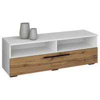 Nízka komoda Arila š: 115 cm, biela/dub medový - čierna/biela, Modern, kov/kompozitné drevo (115/39/40cm) - MID.YOU