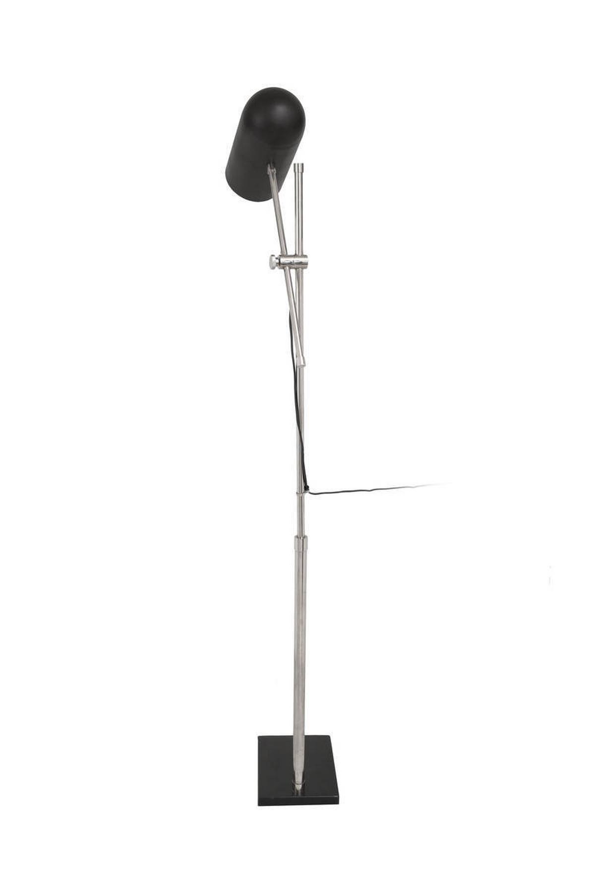 Stehlmape Celeste Schwarz/ Silberfarben mit Flexarm - Silberfarben/Schwarz, Trend, Kunststoff/Stein (58/138/18cm) - Kayoom