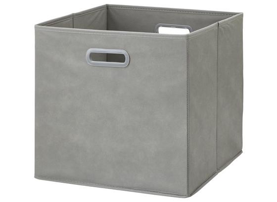 Skládací Krabice Elli -ext- -top- - šedá, Moderní, karton/textilie (33/33/32cm) - Modern Living Skládací Krabice Elli -ext- -top- - šedá, Moderní, karton/textilie (33/33/32cm) - Modern Living