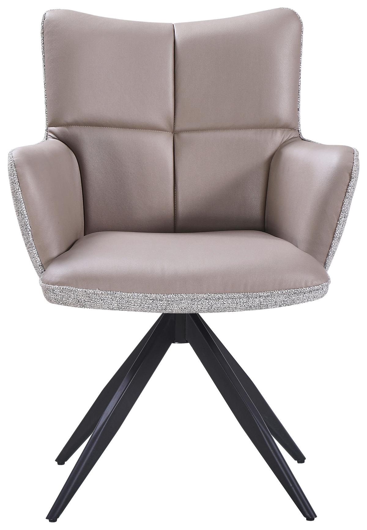 Armlehnstuhl Juno Beige B: 65 cm - Taupe/Beige, MODERN, Textil/Metall (65/90/64cm) - Livetastic