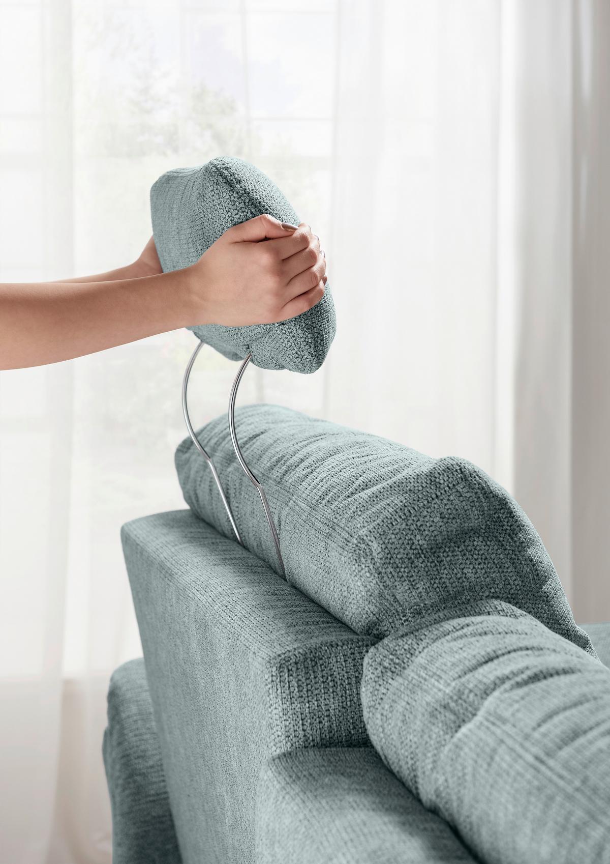 Ecksofa Brizzini, Blau S: 264x206 Cm - Blau/Naturfarben, MODERN, Textil (264/206cm) - Livetastic