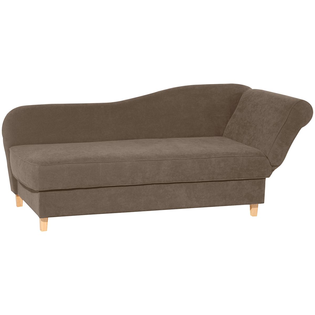 Recamiere Selma Sahara Rechts mit Bettkasten+schlaffunktion - Hellbraun/Buchefarben, Design, Textil (190/88/82cm) - Max Winzer