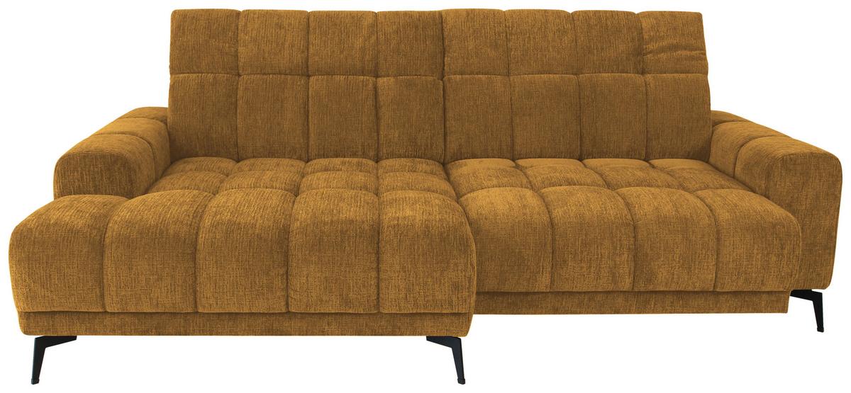 Rohová sedačka LAYA, levá, hořčicově žlutá žinylka KANSAS - hořčicově žlutá, Moderní, textil (155/250cm) - Premium Living