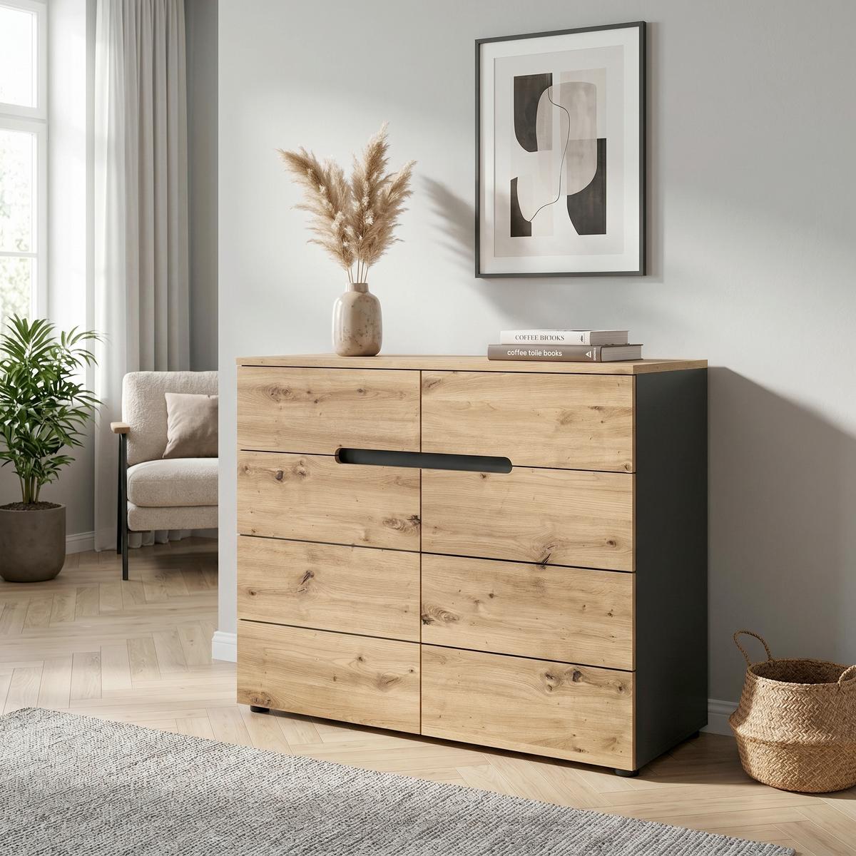 Kommode Canu Eiche Artisan B: 100 cm - KONVENTIONELL, Holzwerkstoff (100/81/40cm) - MID.YOU