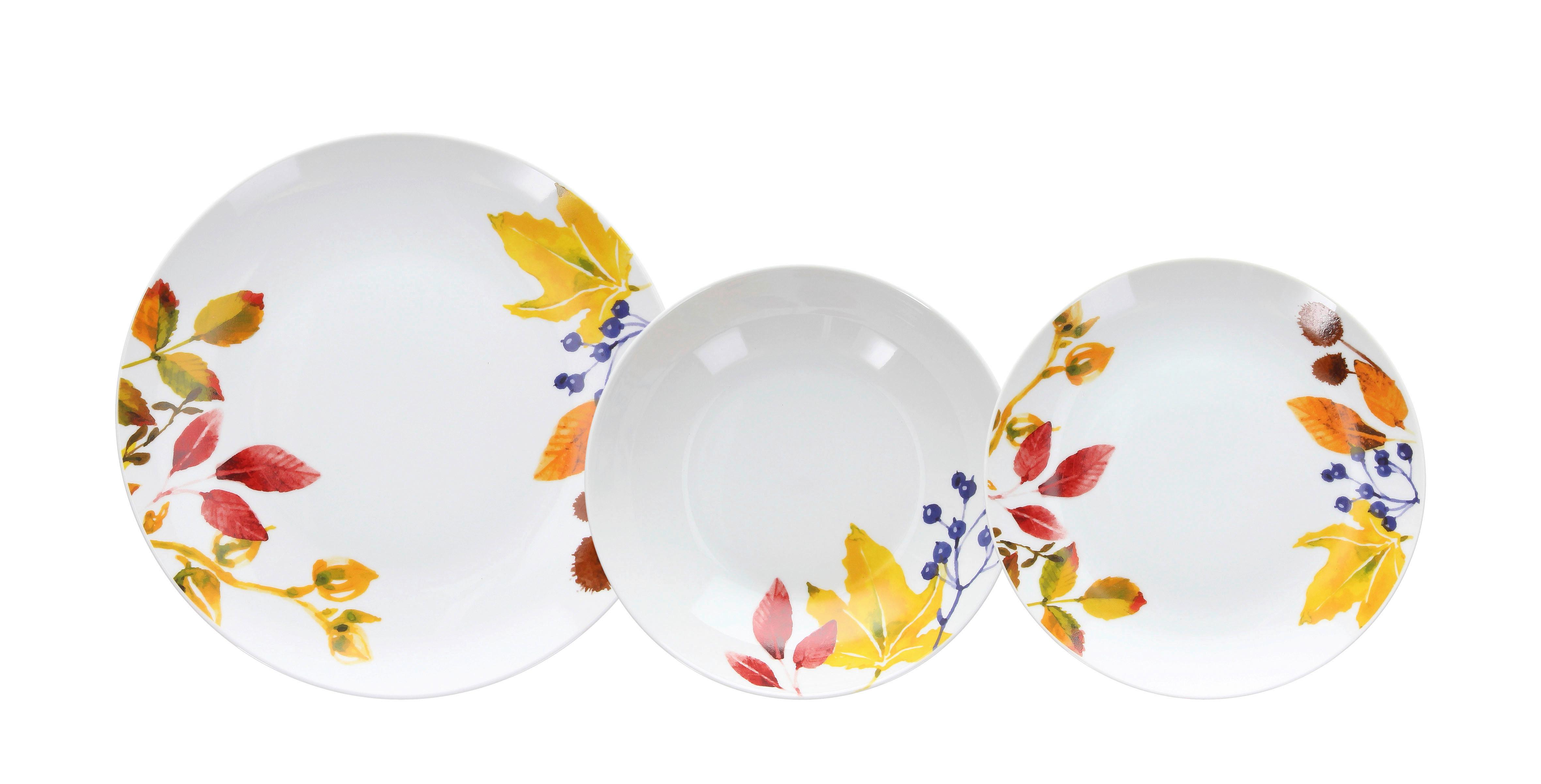 Kombinovaný Servis Bice, 18-Dielny Set - biela, Natur, keramika (36/28,5/22cm) - Tognana
