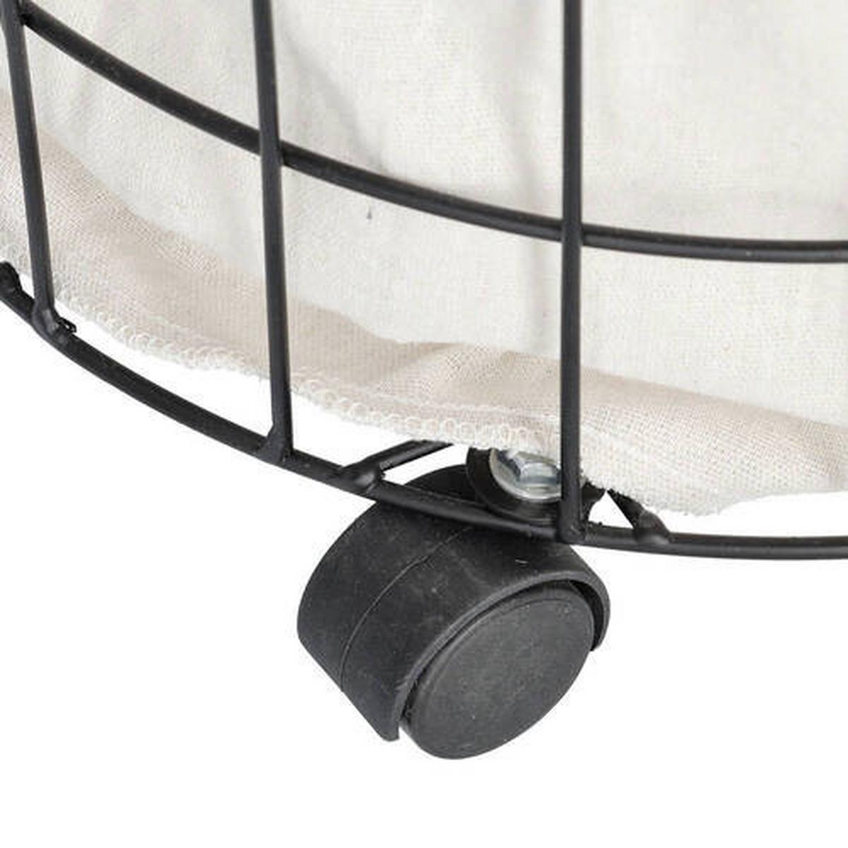 Wäschesammler Naturfarben/ Schwarz B: 44 Cm - Schwarz/Naturfarben, Basics, Textil/Metall (44/44/60cm) - Zeller Present