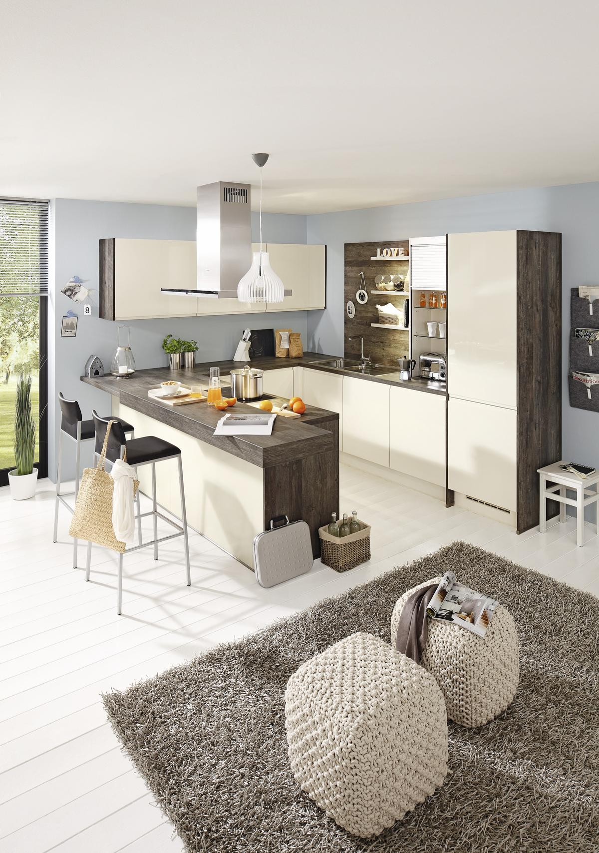 Einbauküche Panama Frei Planbar Modern, Grifflos - Weiß, MODERN, Holzwerkstoff - Vertico