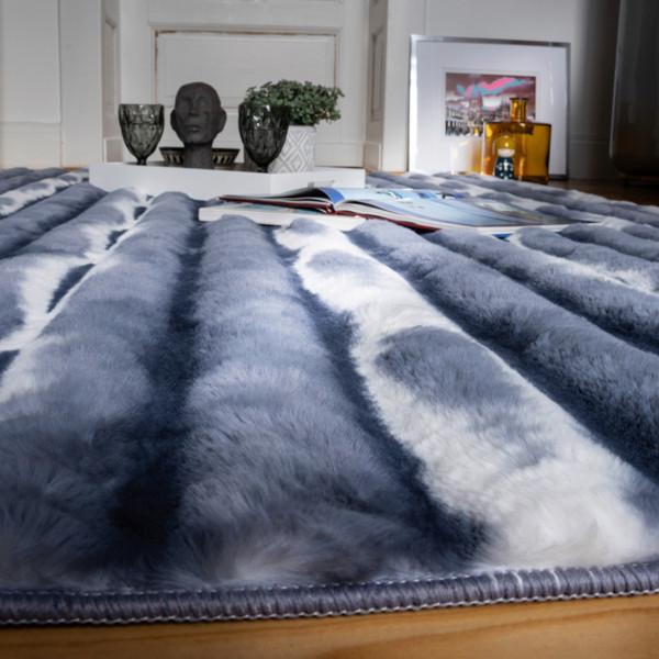 Hochflorteppich My Waves 305 - Blau, Basics, Textil (40/60cm) - Obsession
