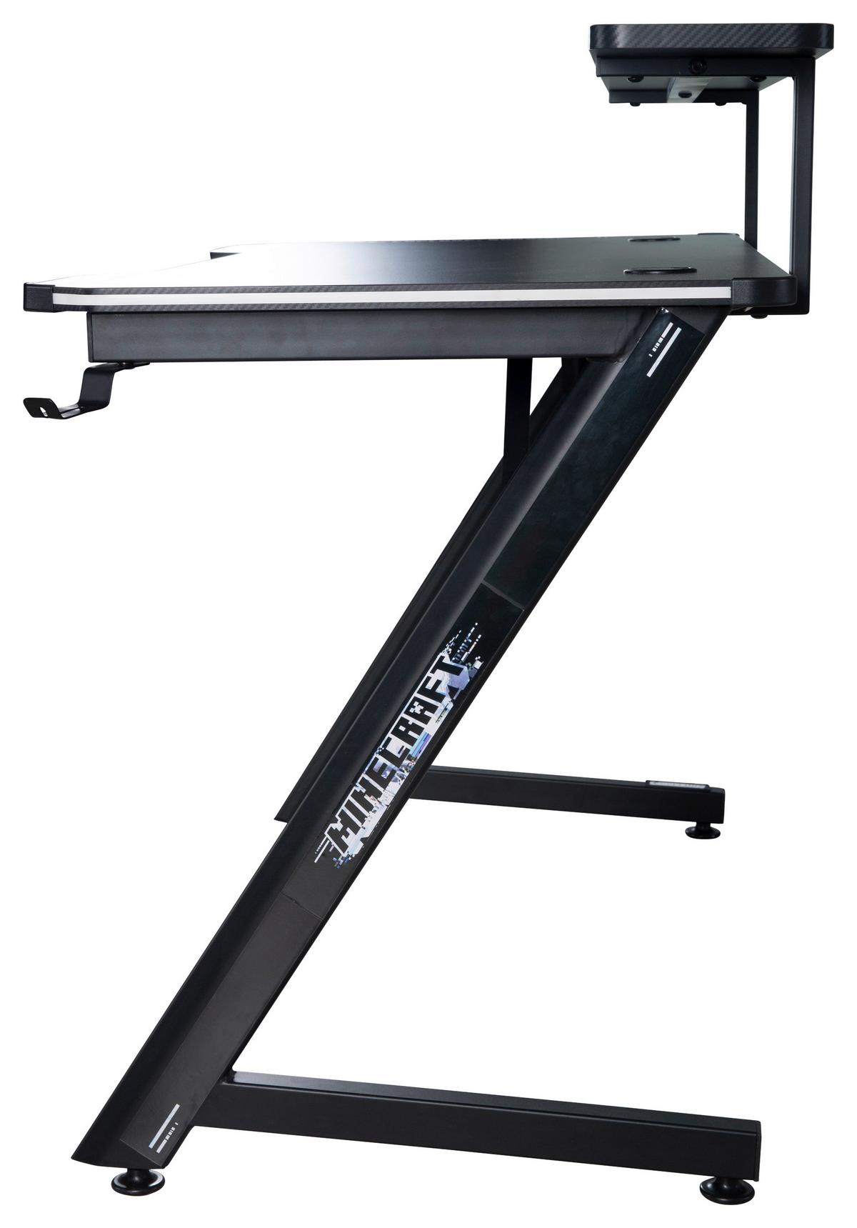 Gamingtisch Minecraft - Schwarz, MODERN, Holzwerkstoff/Metall (120/60/89,5cm) - Minecraft