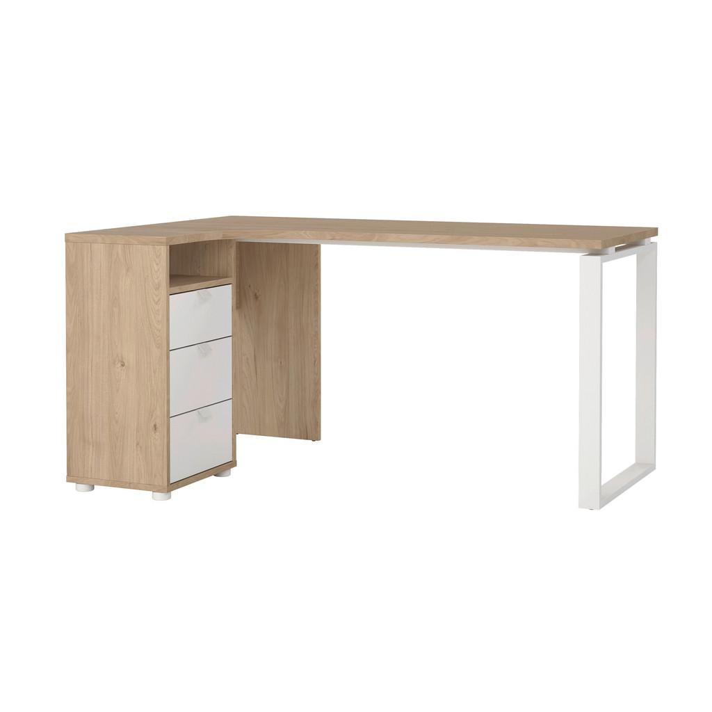 Eckschreibtisch Sign Weiß/Eichefarben, L: 150 cm
