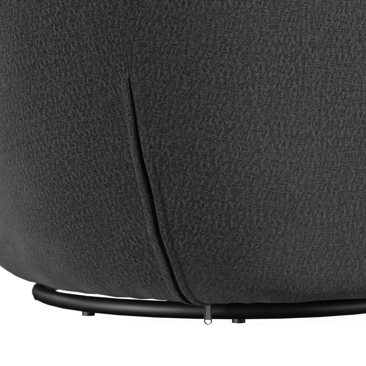 Relaxačné kreslo DORA, čierna ženilka - čierna, Modern, kov/drevo (77/74/73cm) - Bessagi Home