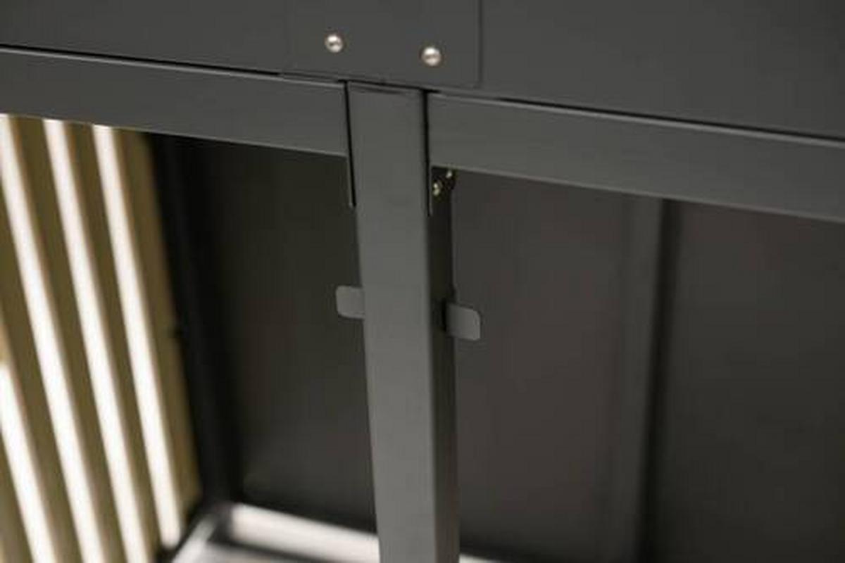 Mülltonnenbox Mülltonnenbox 2-Fach 240 Liter - Anthrazit/Naturfarben, Basics, Metall (84/125/134cm)