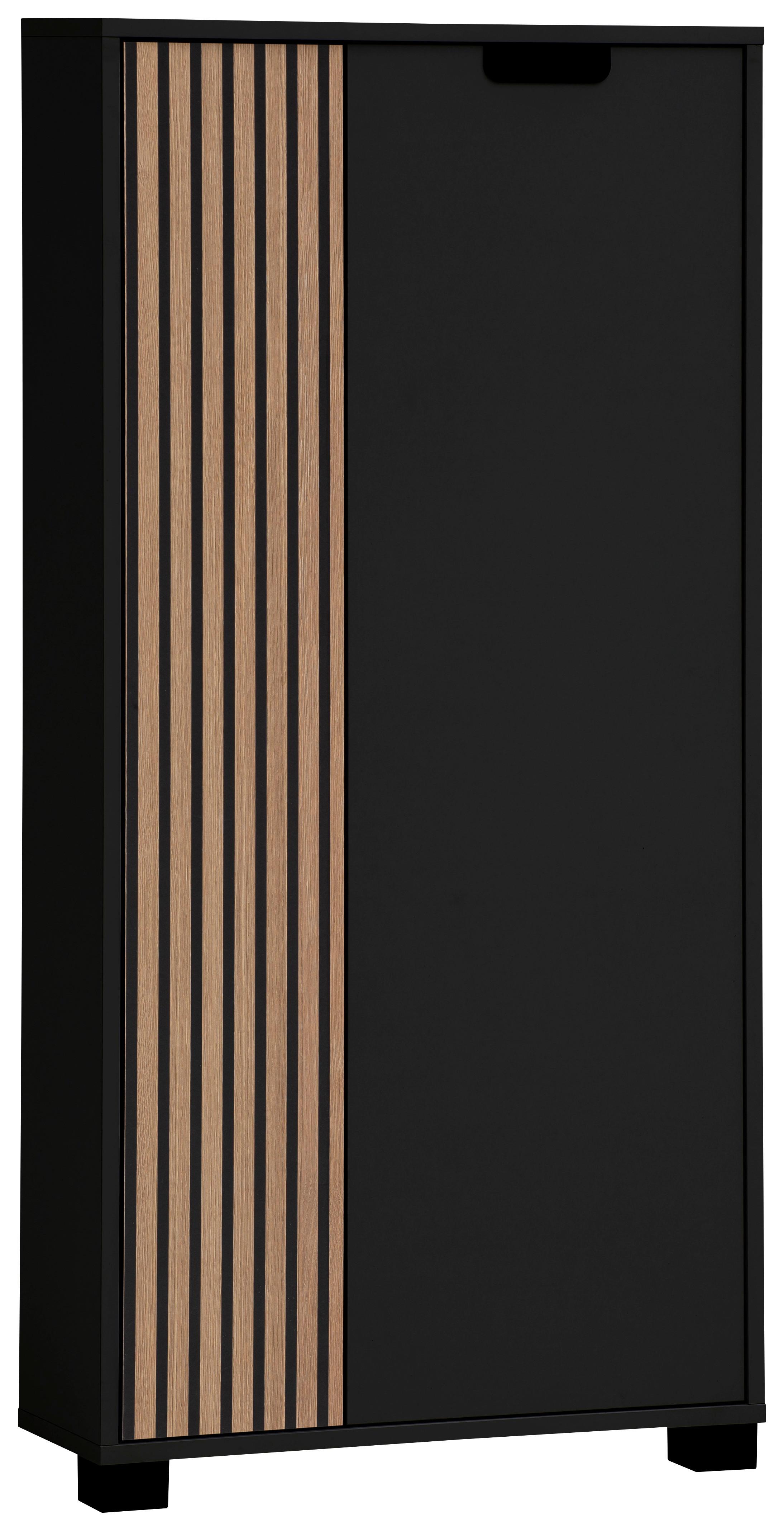 Highboard Schwarz/eichefarben B: 59,8 Cm - Eichefarben/Schwarz, Design, Holzwerkstoff (59,8/124/19,55cm) - MID.YOU