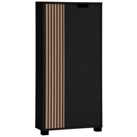 Highboard Schwarz/eichefarben B: 59,8 Cm - Eichefarben/Schwarz, Design, Holzwerkstoff (59,8/124/19,55cm) - MID.YOU
