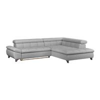 Rohová sedačka GEMINI S, pravá, sivá ženilka - svetlosivá/chrómová, Konventionell, kov/textil (312/234cm)