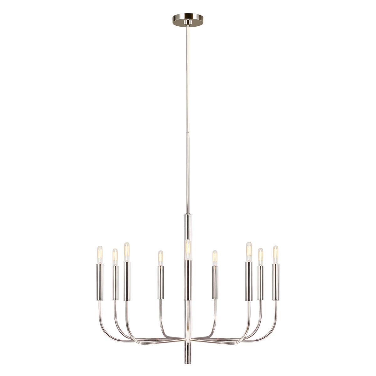 Kronleuchter H: 83,7 Cm 9-Flammig - Nickelfarben, Design, Metall (75.9/83.7cm) - Elstead Lighting