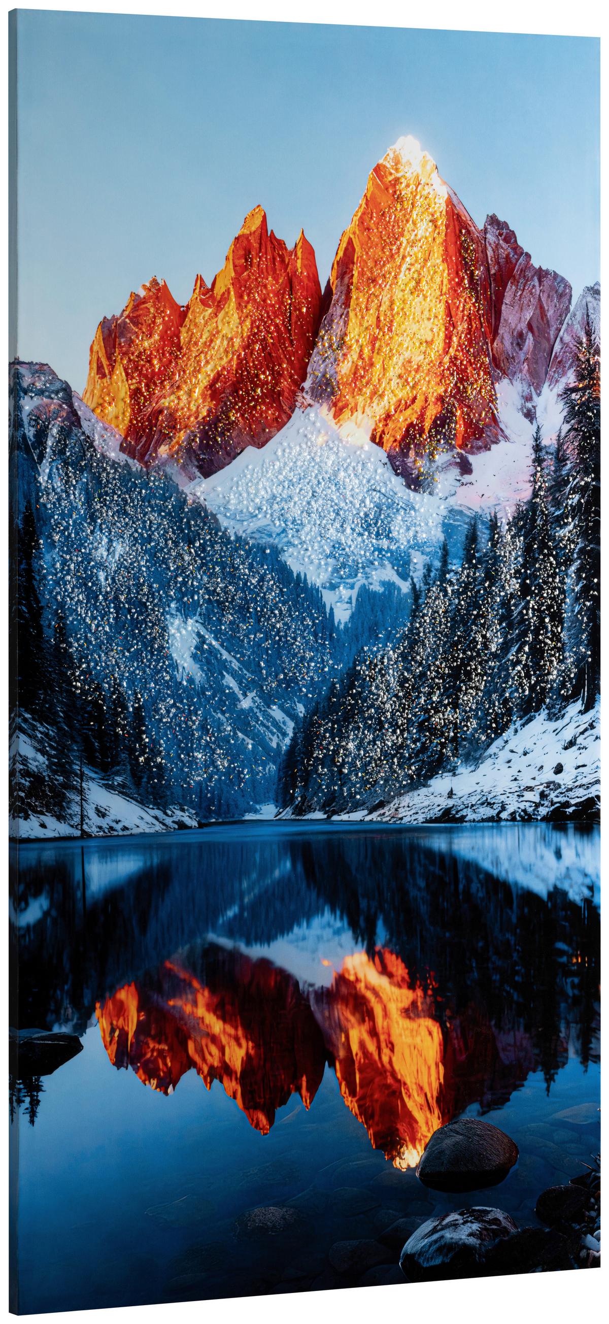 Bild Nick BxHxT: 60x120x2,5 cm - Blau/Schwarz, KONVENTIONELL, Holz/Textil (60/120/2,5cm) - Luca Bessoni