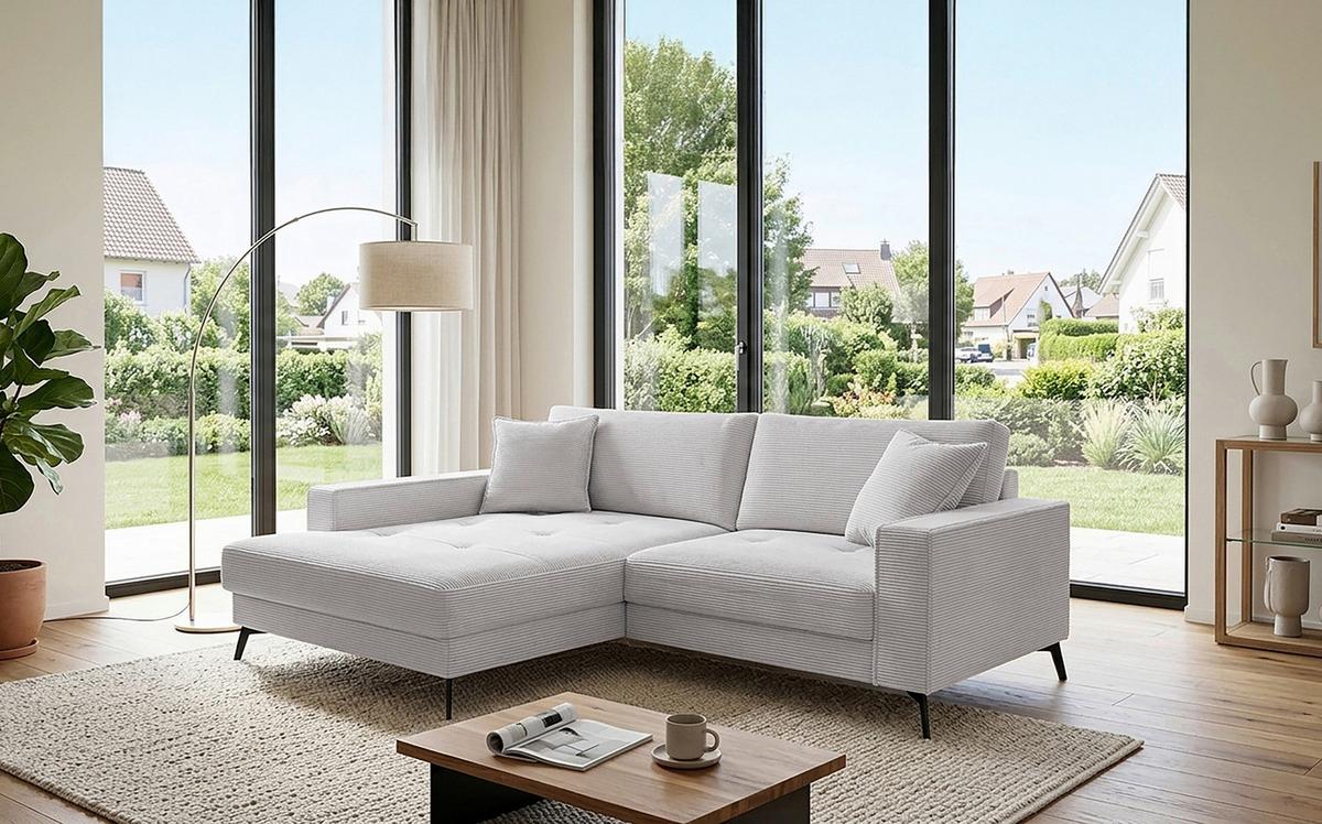 Ecksofa Ted Beigebraun S: 174x228 Cm - Taupe/Schwarz, Trend, Textil (174/228cm)