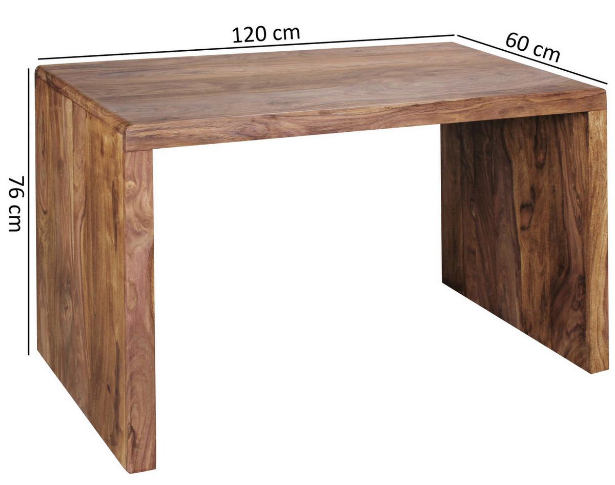 Schreibtisch Sheesham Sheeshamfarben B: 60 Cm - Sheeshamfarben, Design, Holz (120/60/76cm) - MID.YOU