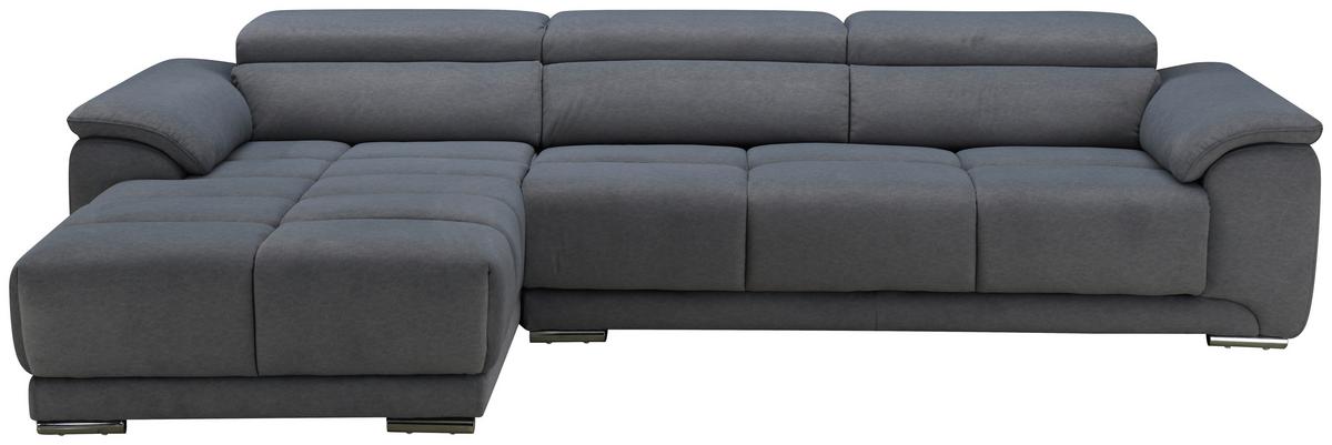Ecksofa Mit Relaxfunktion Captain - Silberfarben/Grau, MODERN, Holz/Textil (182/294cm) - Livetastic