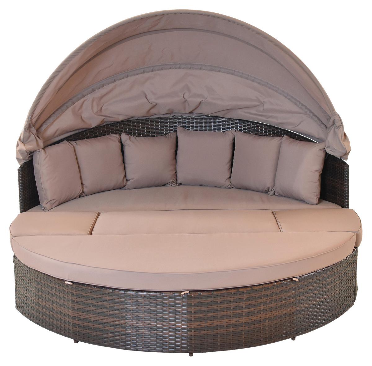 Gartenmöbel Set 8-tlg Riva Aus Kunststoff Mit Kissen - Naturfarben, MODERN, Kunststoff/Metall (180/147/183cm) - Gardenson