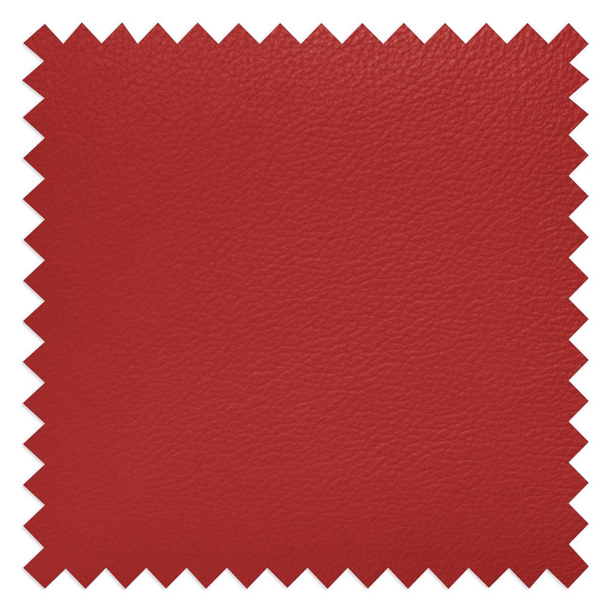 Schlafsofa Aloe Echtleder Rot B: 204 Cm - Silberfarben/Rot, Design, Leder (204/84/104cm) - Livetastic