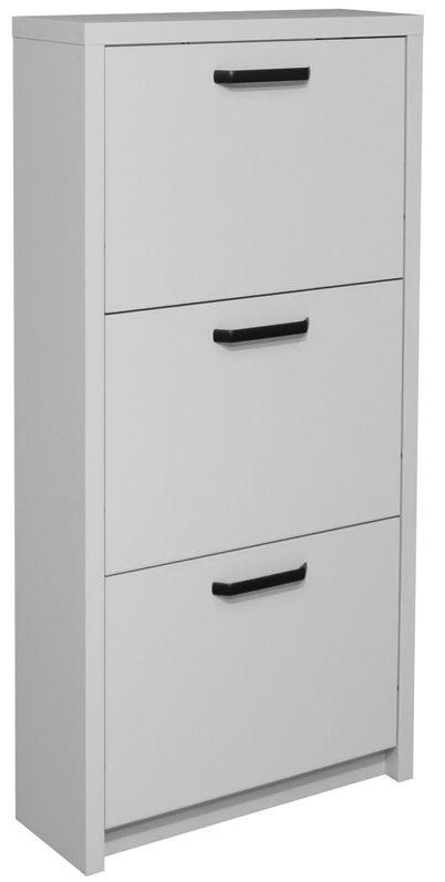 Výklopná skrinka na topánky Klapp - kriedovosivá - čierna/sivá, Basics, kov/kompozitné drevo (64/125/24cm)