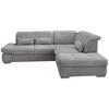 Ecksofa mit Schlaffunktion Dalida Silberfarben Chenille - Chromfarben/Silberfarben, Design, Textil (280/254cm) - Livetastic