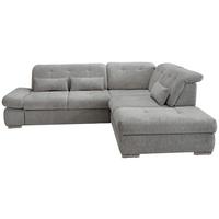 Ecksofa mit Schlaffunktion Dalida Silberfarben Chenille - Chromfarben/Silberfarben, Design, Textil (280/254cm) - Livetastic