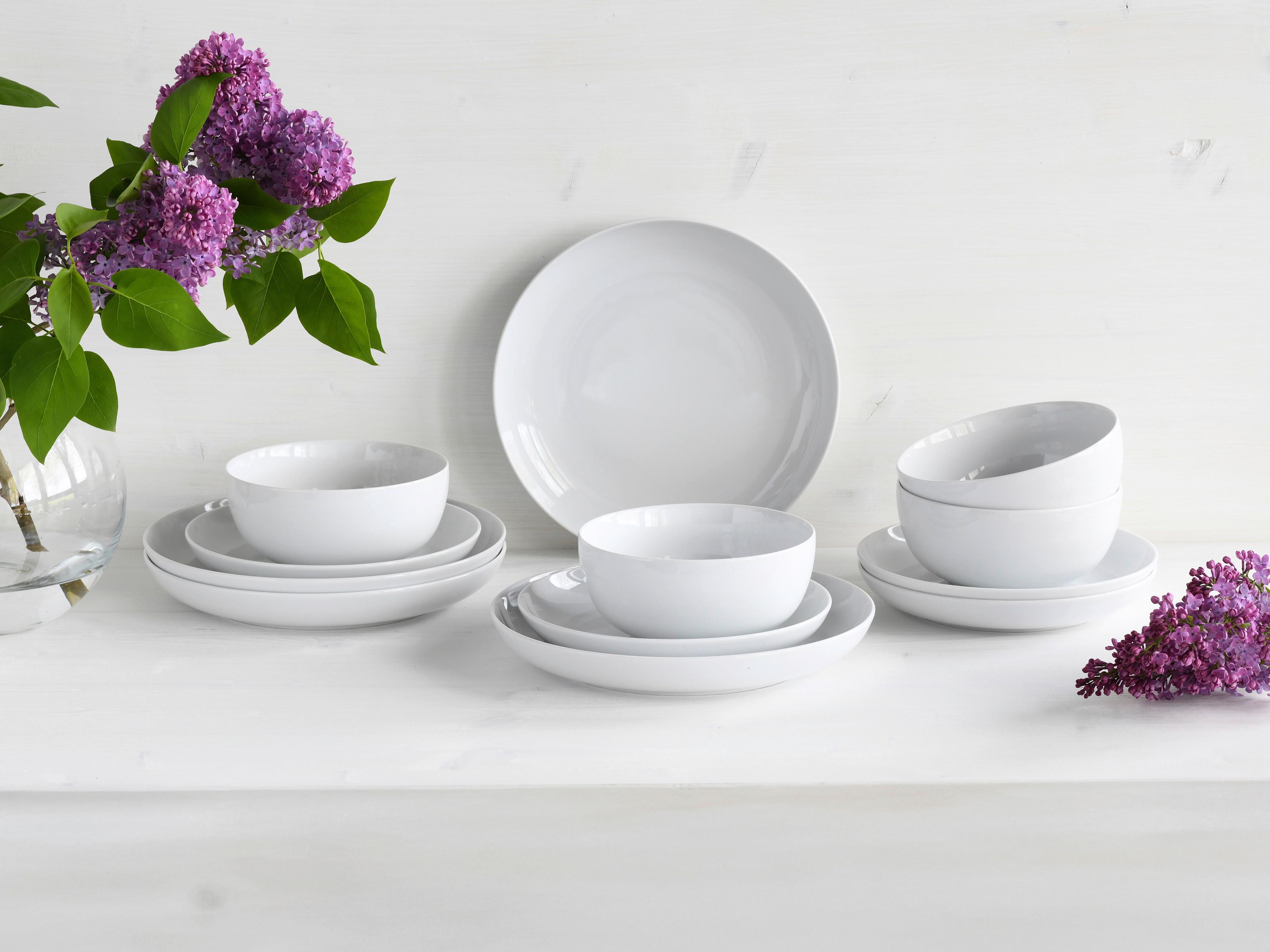 Speisetellerset Porzellan Weiß - Design - Creatable