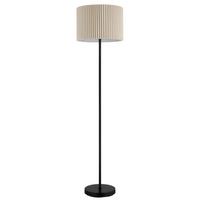 Stehleuchte Naturfarben Schwarz D: 38 cm - Schwarz/Naturfarben, KONVENTIONELL, Textil/Metall (38/152cm) - Globo