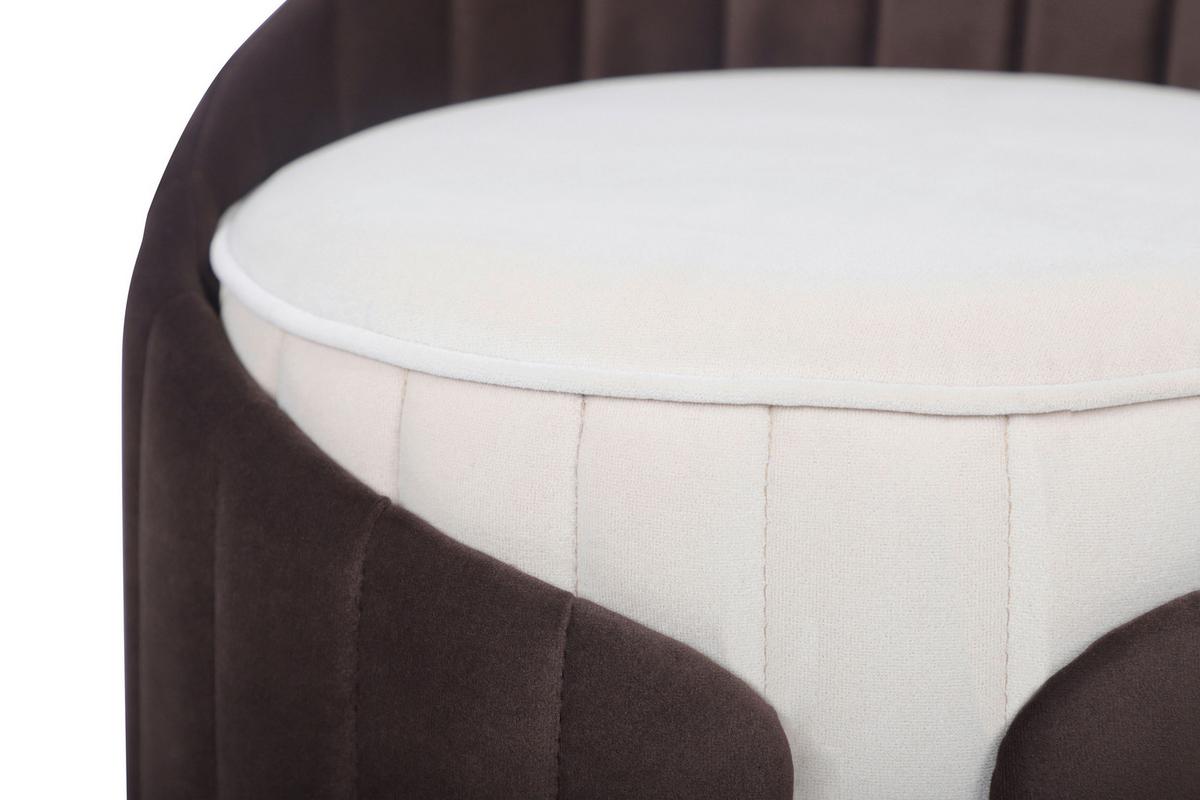 Hocker Corvin 125 - Beige/Goldfarben, Design, Textil (40/45cm) - Kayoom