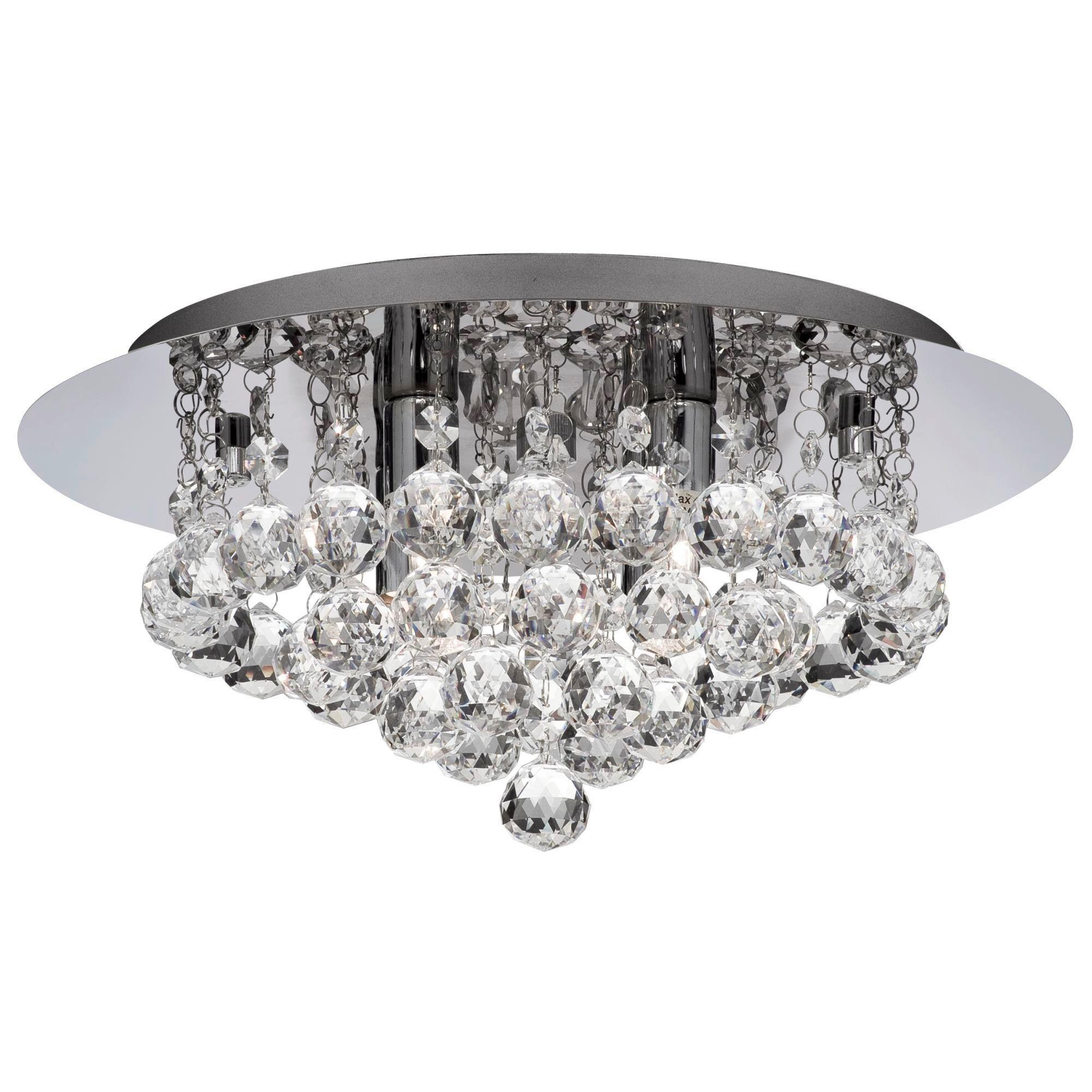Deckenleuchte 3404-4cc Hanna - Chromfarben, KONVENTIONELL, Glas/Metall (35/18cm)