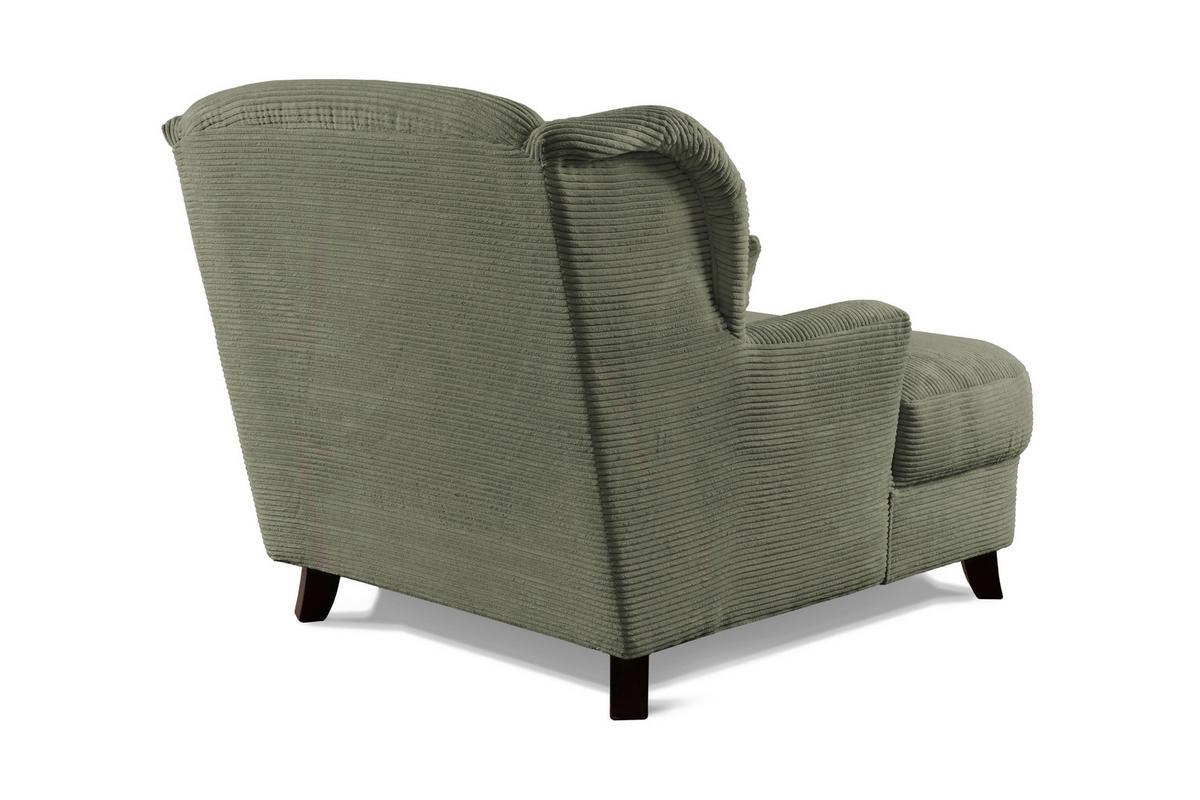 XXXL-Sessel Asado olivgrün teilmassiv, B: 109 cm - Dunkelbraun/Olivgrün, KONVENTIONELL, Textil (109/104/145cm) - Sit & More