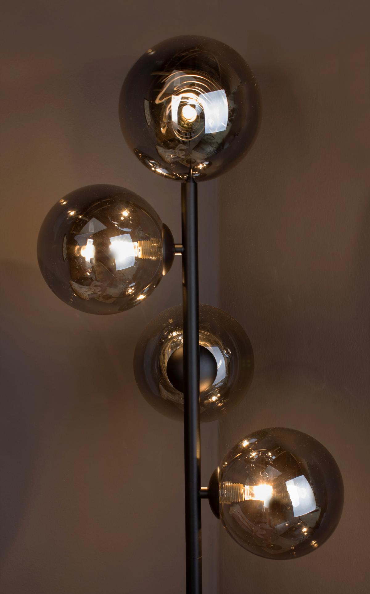 Stehleuchte 9120-Pt4 Nero - Schwarz, Design, Glas/Metall (34,5/160cm)