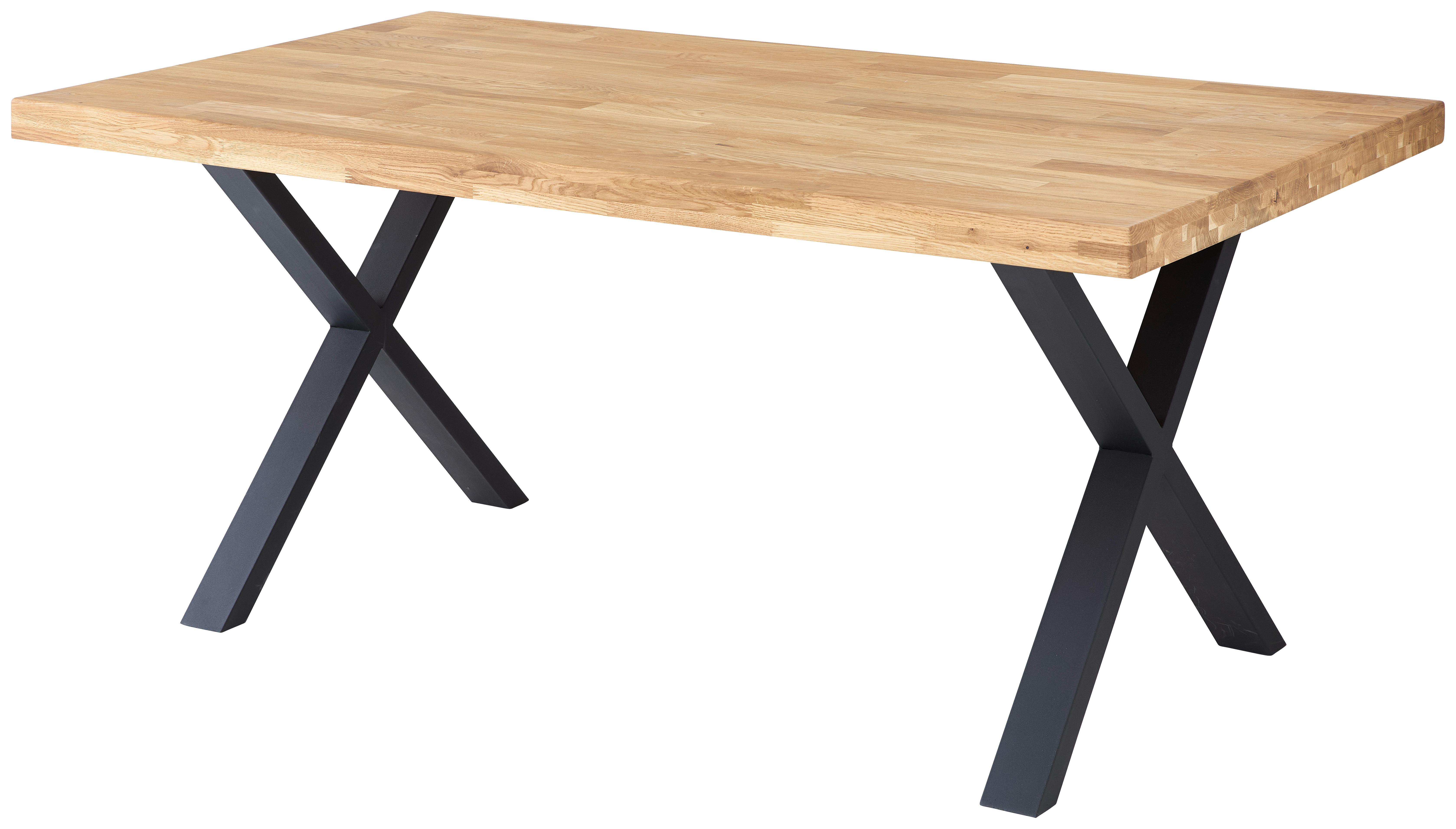 Esstisch Chris X 180x76x100 cm Eiche/Schwarz - Eichefarben/Schwarz, MODERN, Holz/Metall (180/100/76cm) - Livetastic