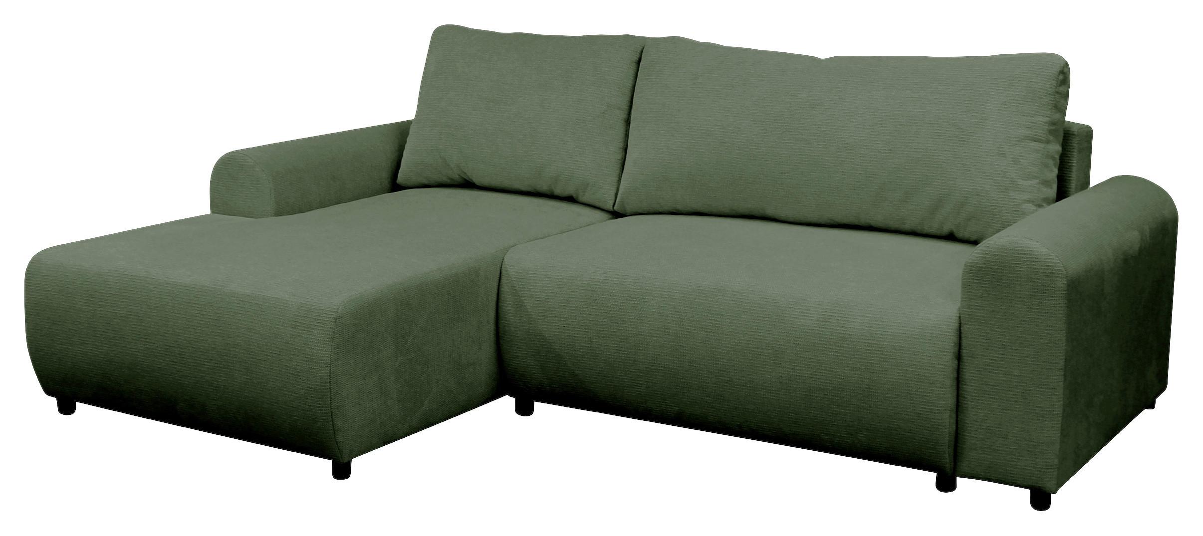 Ecksofa Velo Grün S: 160x250 cm - Schwarz/Grün, Design, Textil (160/250cm) - MID.YOU