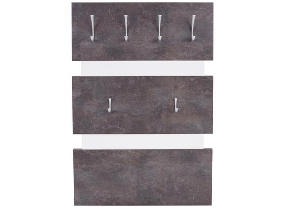 Garderobenpaneel Moya - Dunkelgrau/Weiß, MODERN, Holzwerkstoff/Kunststoff (70/99/2cm)