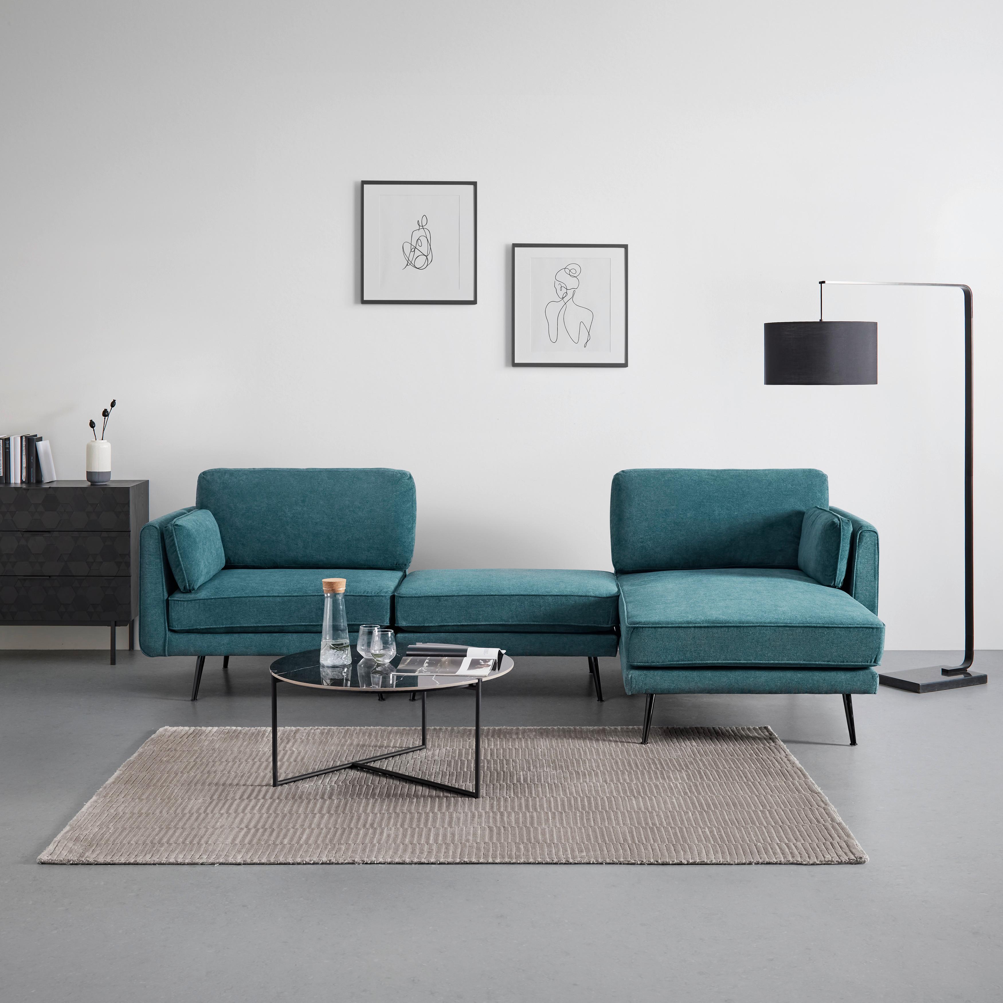 Sedací souprava DUNJA zelená - šedá/zelená, Moderní, kov/dřevo (295/89/161cm) - P & B