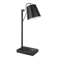 Tischleuchte 900626_lacey-Qi - Creme/Schwarz, KONVENTIONELL, Holz/Metall (24/13,5/50cm) - Eglo