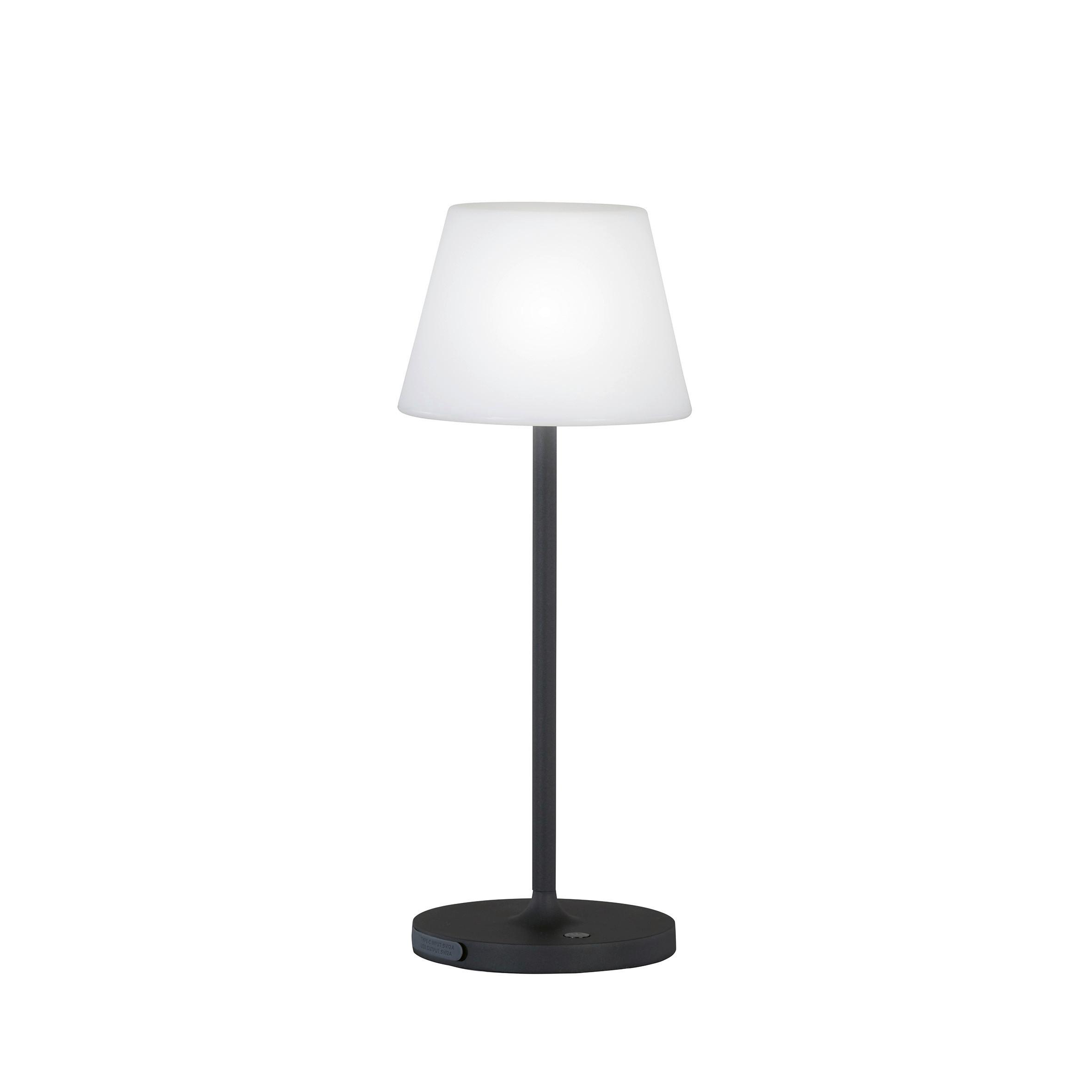 Akku-Tischleuchte 850334 Flus - Schwarz/Weiß, KONVENTIONELL, Kunststoff/Metall (15/38cm) - Schöner Wohnen