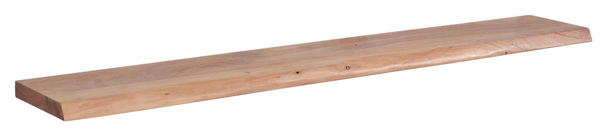 Nástěnná police z masivního dřeva š: 140cm - barvy akácie, Moderní, dřevo (140/4/26cm) - MID.YOU