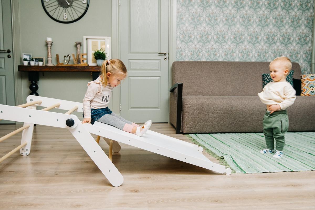 Klettergerüst Pikler Triangle 3 Sections - Weiß, Basics, Holz (50/150/6cm)