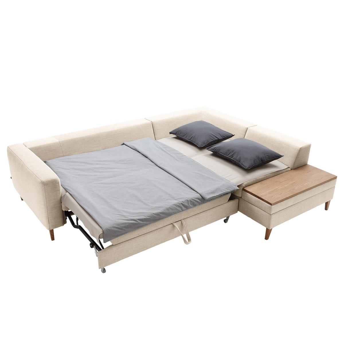 Ecksofa Alika Silberfarben S: 260x204 cm - Eschefarben/Silberfarben, MODERN, Textil (260/204cm) - Trendmanufaktur